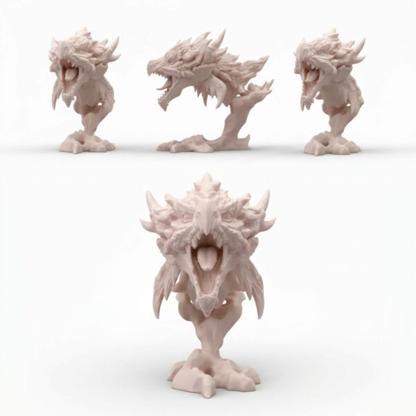 Cabeza Decorativa Rathalos – Escultura 3D de Exhibición